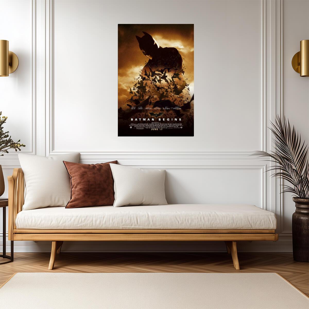 Batman Begins | Christian Bale as The Dark Knight | Action Movie Poster - Movies & TV Poster