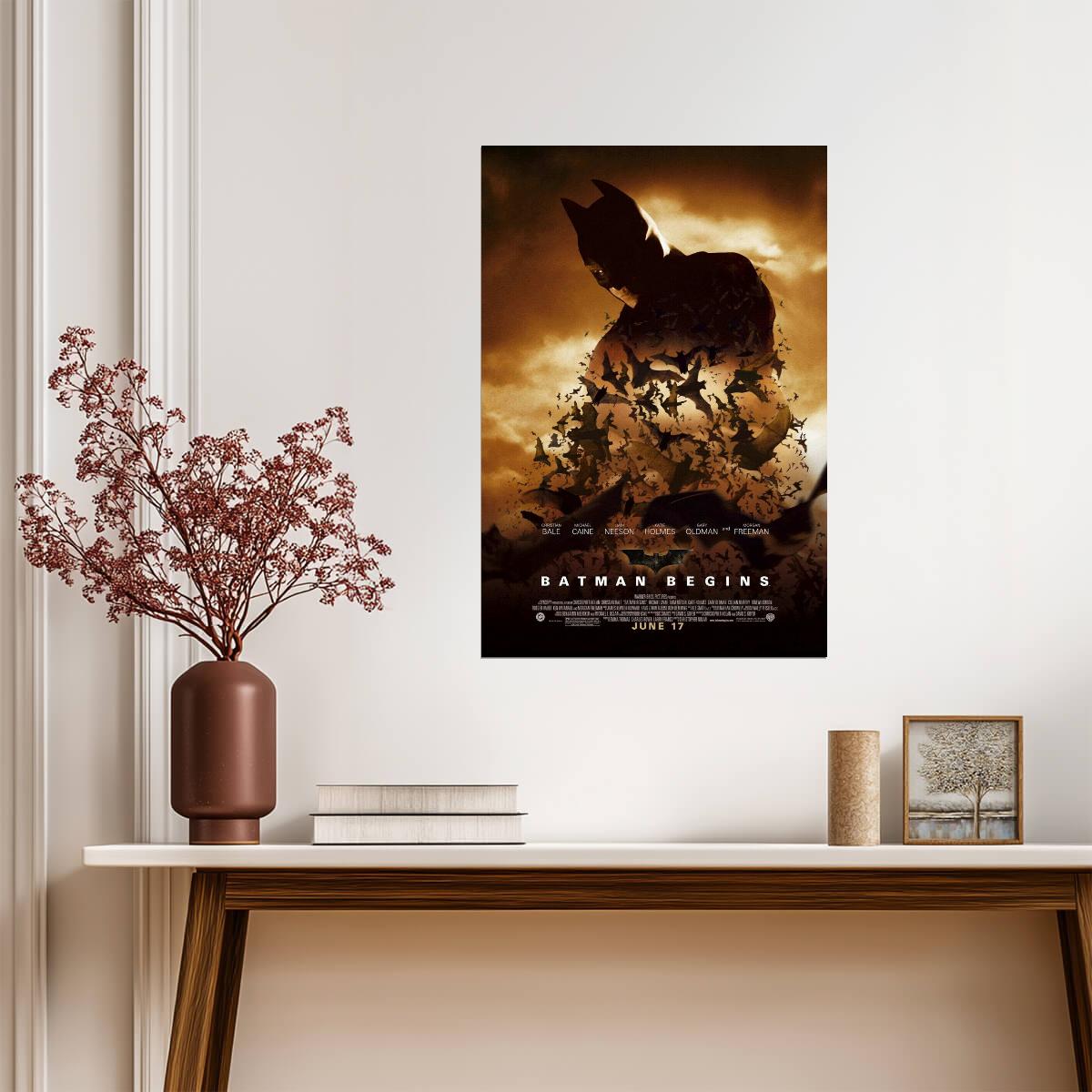 Batman Begins | Christian Bale as The Dark Knight | Action Movie Poster - Movies & TV Poster
