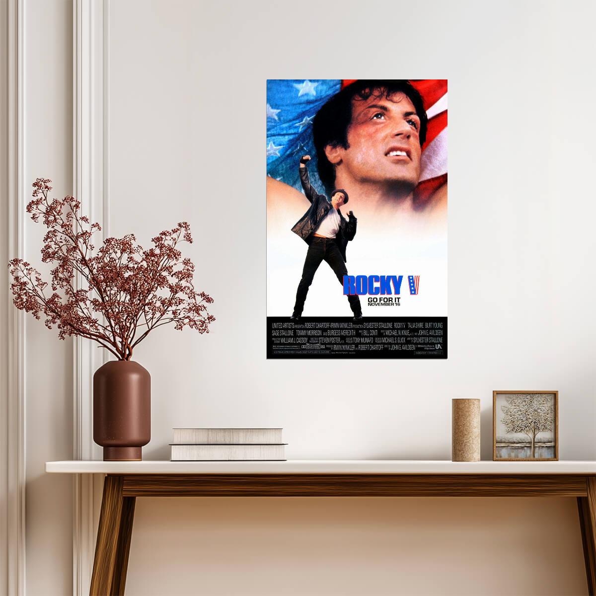 Rocky V 1990 | Sylvester Stallone as Rocky Balboa | Boxing Movie Poster - Movies & TV Poster