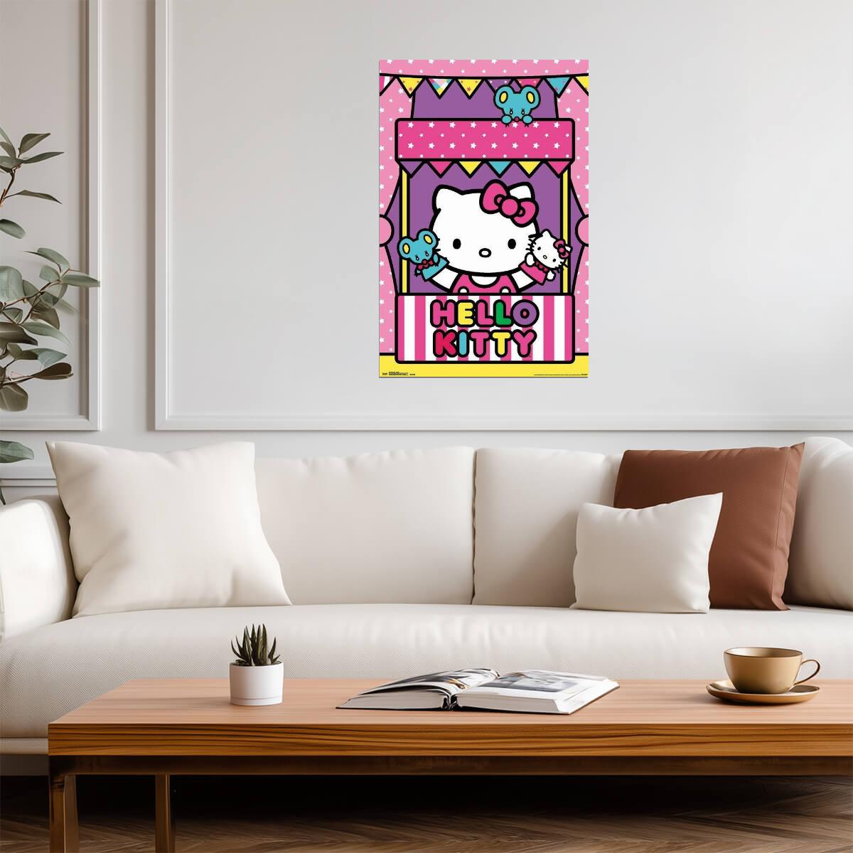 Hello Kitty Puppet Show | Anime Character Art | Cute Kids Room Poster - For Kids Poster