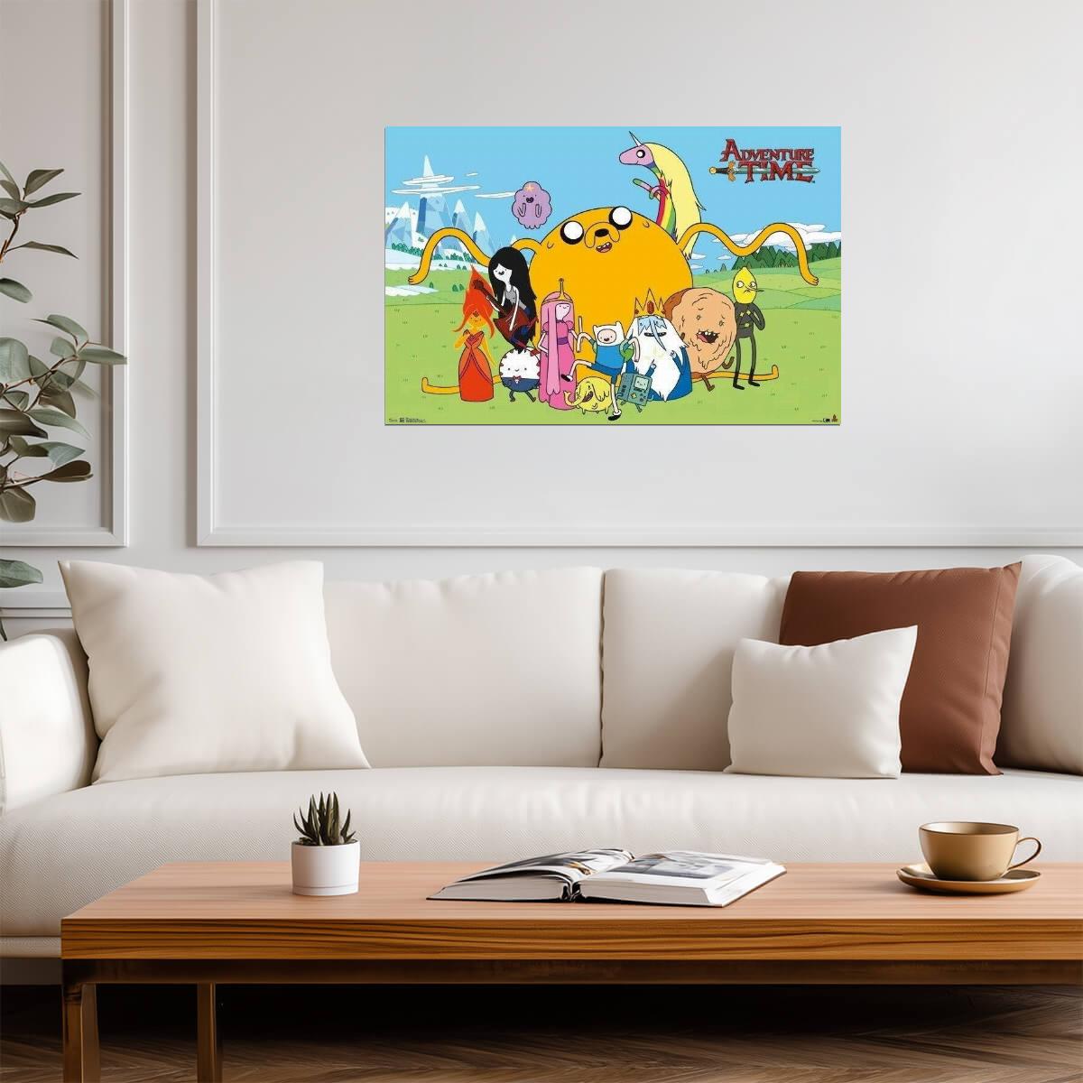Adventure Time | Finn Jake and the Land of Ooo Crew | Cartoon Network Poster - Movies & TV Poster