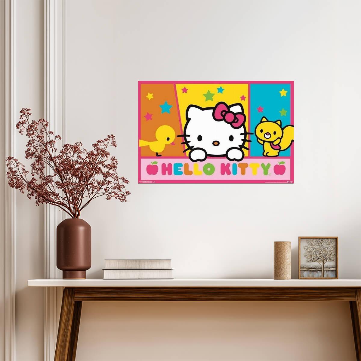 Peeking Kitty | Hello Character Art | Cute Kids Wall Poster - For Kids Poster