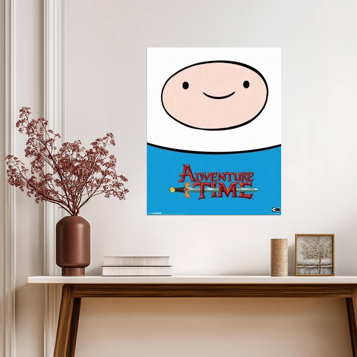Adventure Time | Close-up of Finn's Face | Cartoon Network Poster - Movies & TV Poster