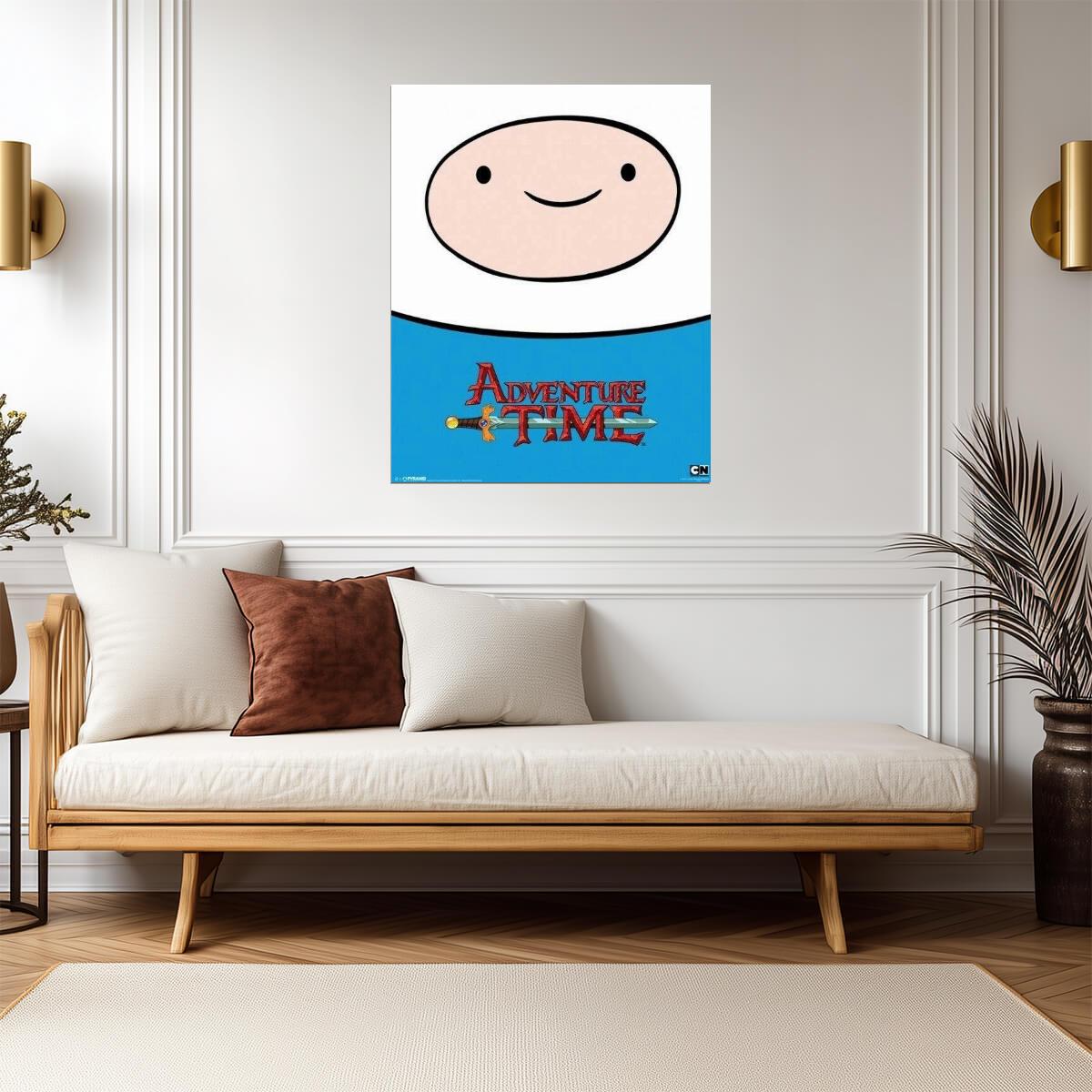 Adventure Time | Close-up of Finn's Face | Cartoon Network Poster - Movies & TV Poster