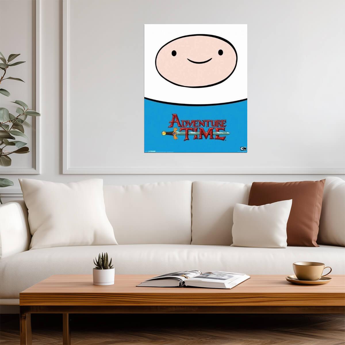 Adventure Time | Close-up of Finn's Face | Cartoon Network Poster - Movies & TV Poster