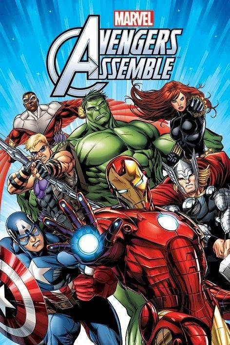 Avengers Assemble | Thor Hulk Iron Man & Captain America | Comics Cartoon Poster - Movies & TV Poster