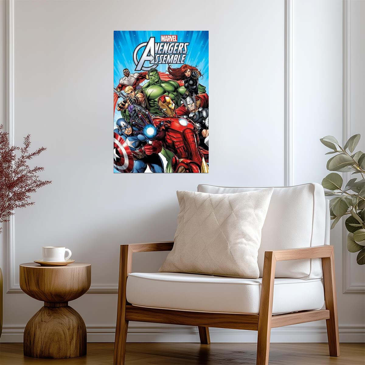 Avengers Assemble | Thor Hulk Iron Man & Captain America | Comics Cartoon Poster - Movies & TV Poster
