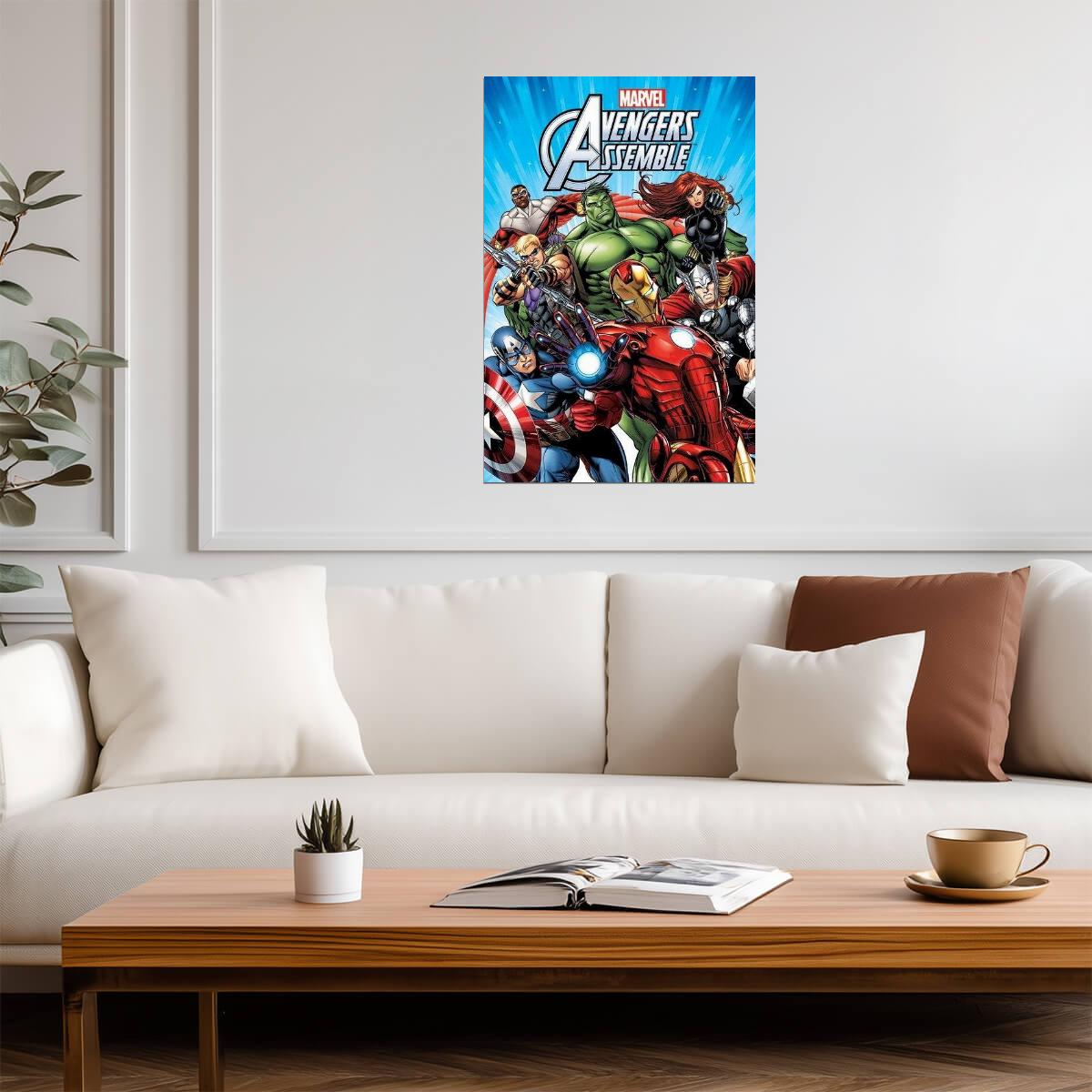 Avengers Assemble | Thor Hulk Iron Man & Captain America | Comics Cartoon Poster - Movies & TV Poster