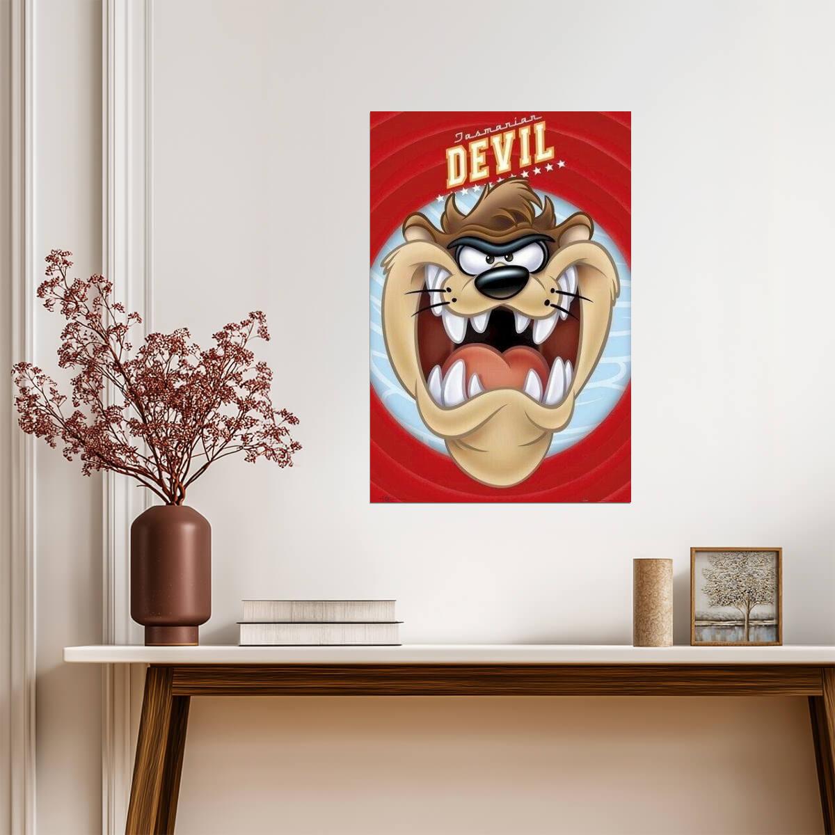 Looney Tunes | Taz the Tasmanian Devil | Classic Cartoon Poster - Movies & TV Poster