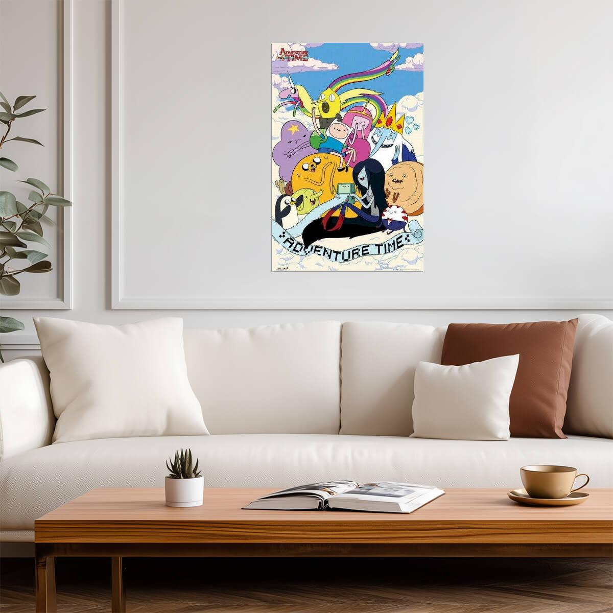 Adventure Time | Finn Jake & Friends Group Poster | Cartoon Network Wall Art - Movies & TV Poster
