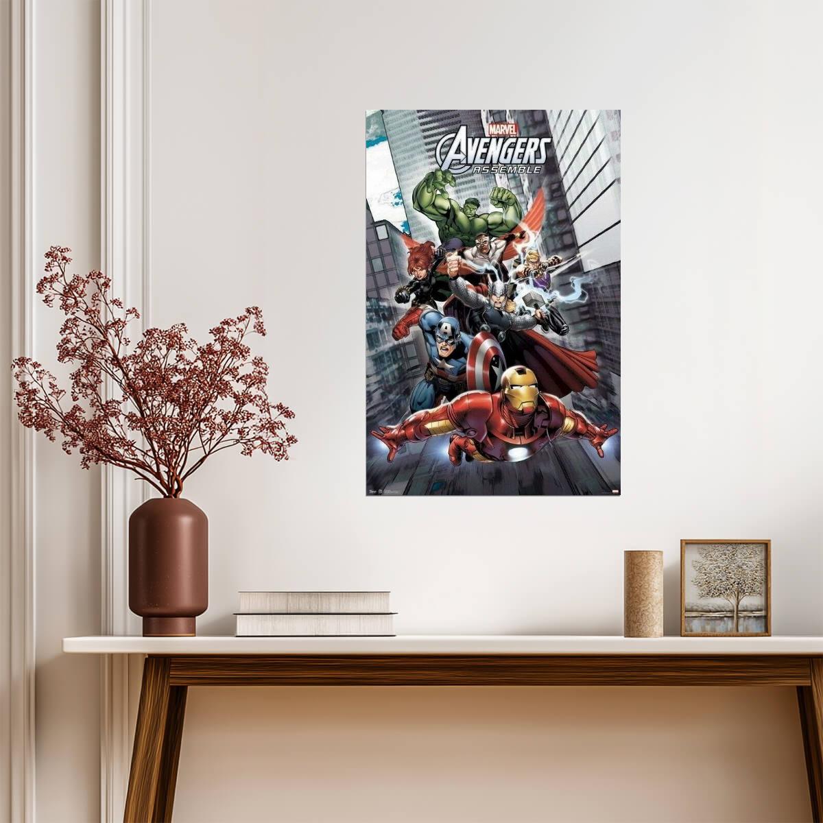 Avengers Assemble | Comics Superhero Team | Action Cartoon Poster - Movies & TV Poster
