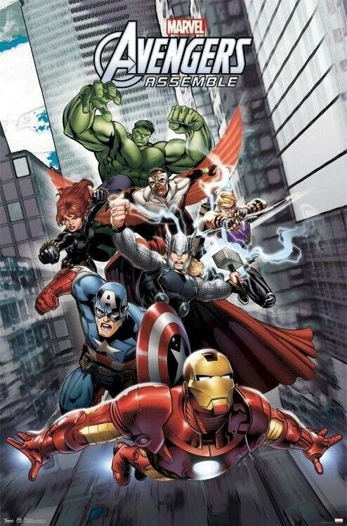 Avengers Assemble | Comics Superhero Team | Action Cartoon Poster - Movies & TV Poster
