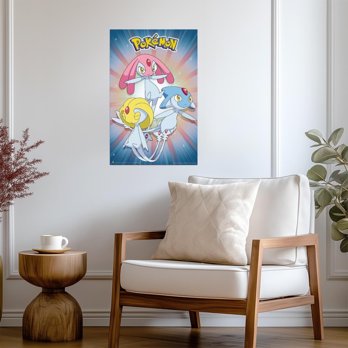 Pokémon | Sinnoh Lake Trio Uxie Mesprit & Azelf | Anime Game Poster - Anime Poster