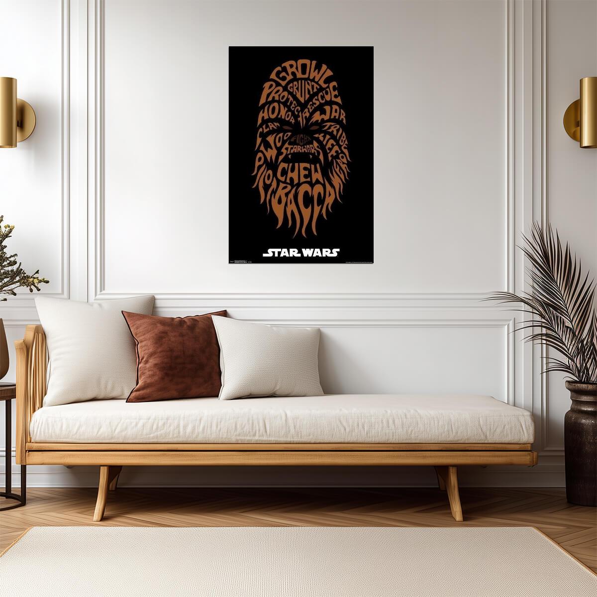 Star Wars | Chewbacca Typographic Portrait | "Wookiee Words" Art Poster - Movies & TV Poster