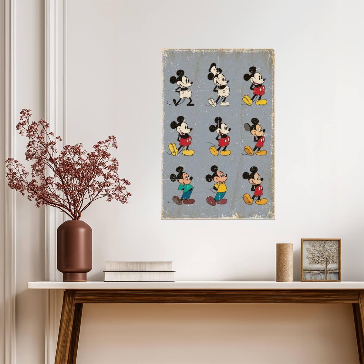 Mickey Mouse Through the Years | A Timeless Animation Classic | Cartoon History Poster - Movies & TV Poster