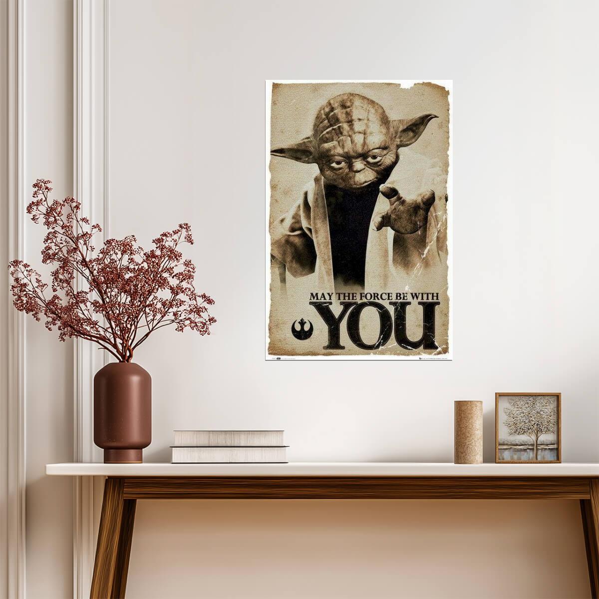 Star Wars: The Empire Strikes Back | Yoda "May the Force Be With You" | Quote Poster - Movies & TV Poster