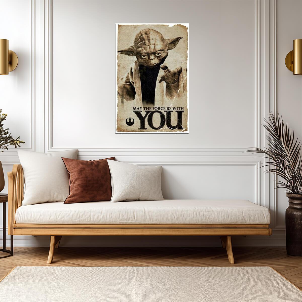 Star Wars: The Empire Strikes Back | Yoda "May the Force Be With You" | Quote Poster - Movies & TV Poster