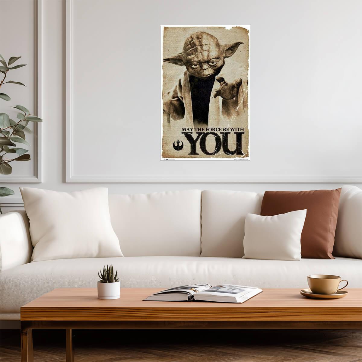 Star Wars: The Empire Strikes Back | Yoda "May the Force Be With You" | Quote Poster - Movies & TV Poster