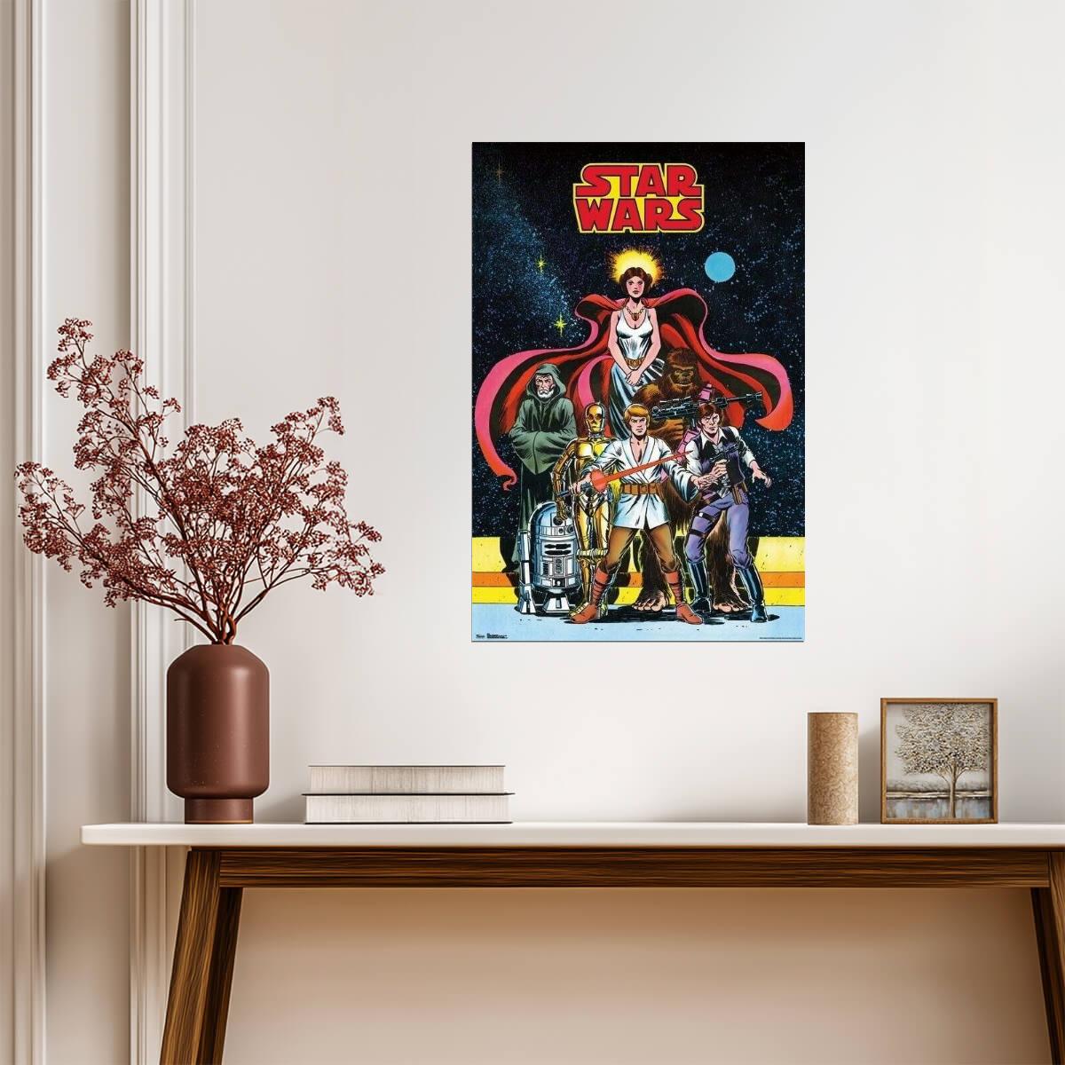 Star Wars Comic Book Art | Classic Trilogy Characters | Retro Style Poster - Movies & TV Poster