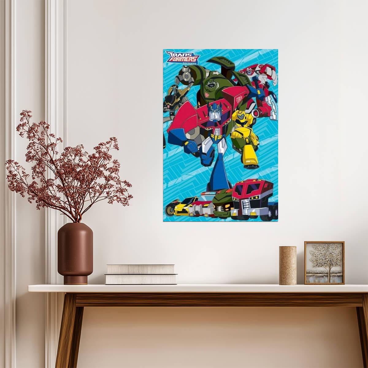 Transformers Animated | Optimus Prime & Bumblebee | Autobots Cartoon Poster - Movies & TV Poster