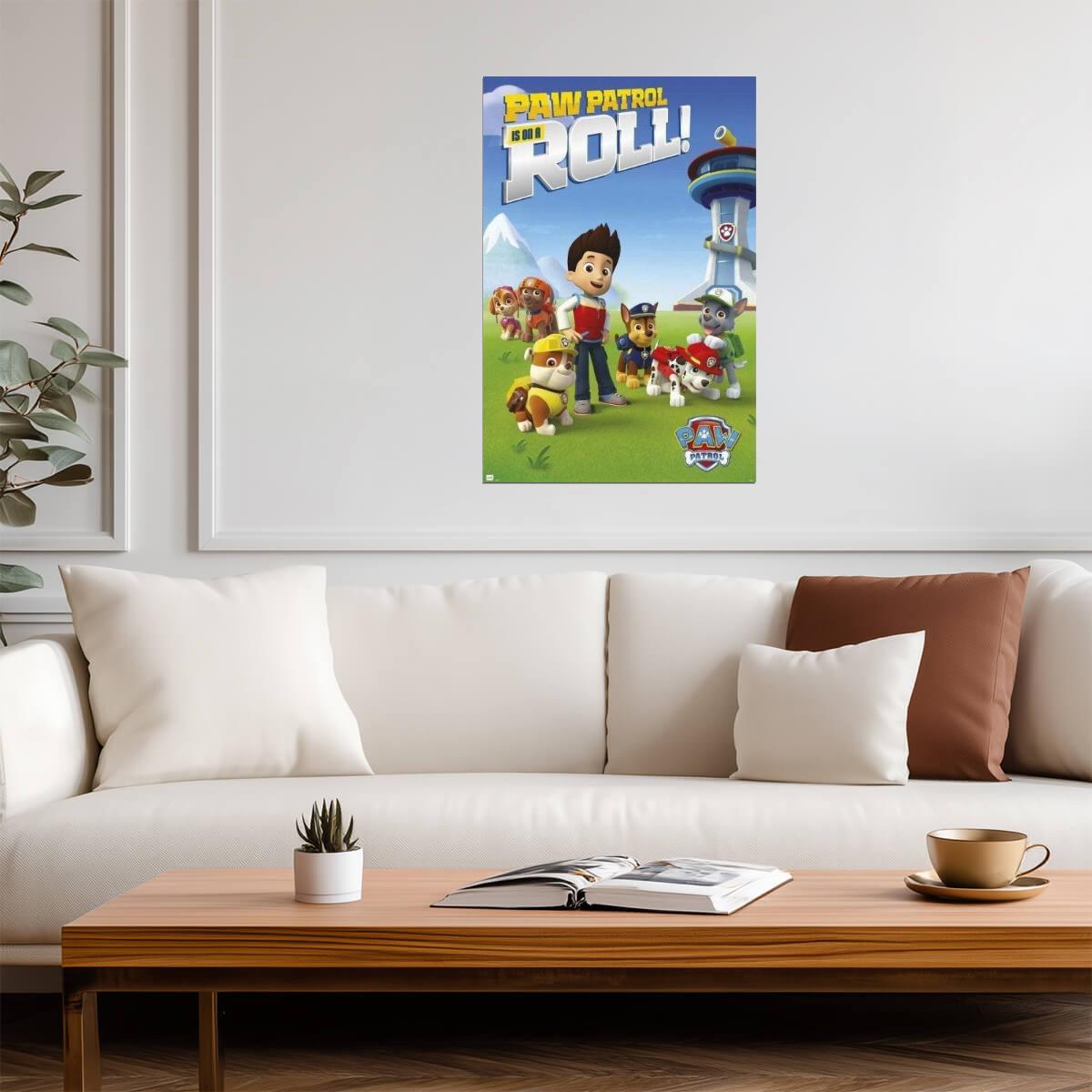 PAW Patrol is on a Roll | Nickelodeon Pups Poster | Kids Room Decor - Video Games Poster