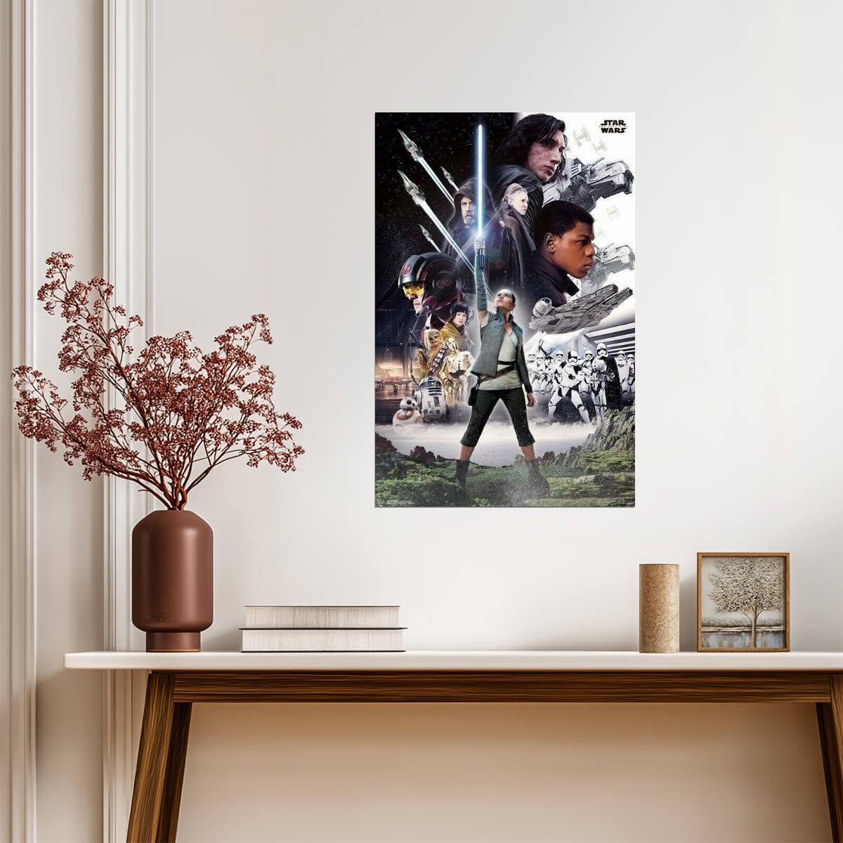 Star Wars: The Last Jedi | Rey with Lightsaber | Sci-Fi Movie Poster - Movies & TV Poster