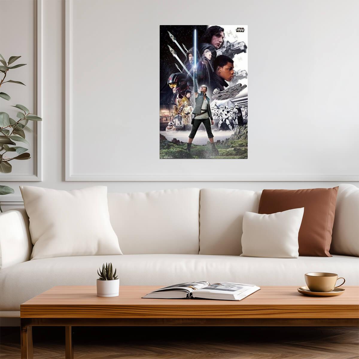 Star Wars: The Last Jedi | Rey with Lightsaber | Sci-Fi Movie Poster - Movies & TV Poster