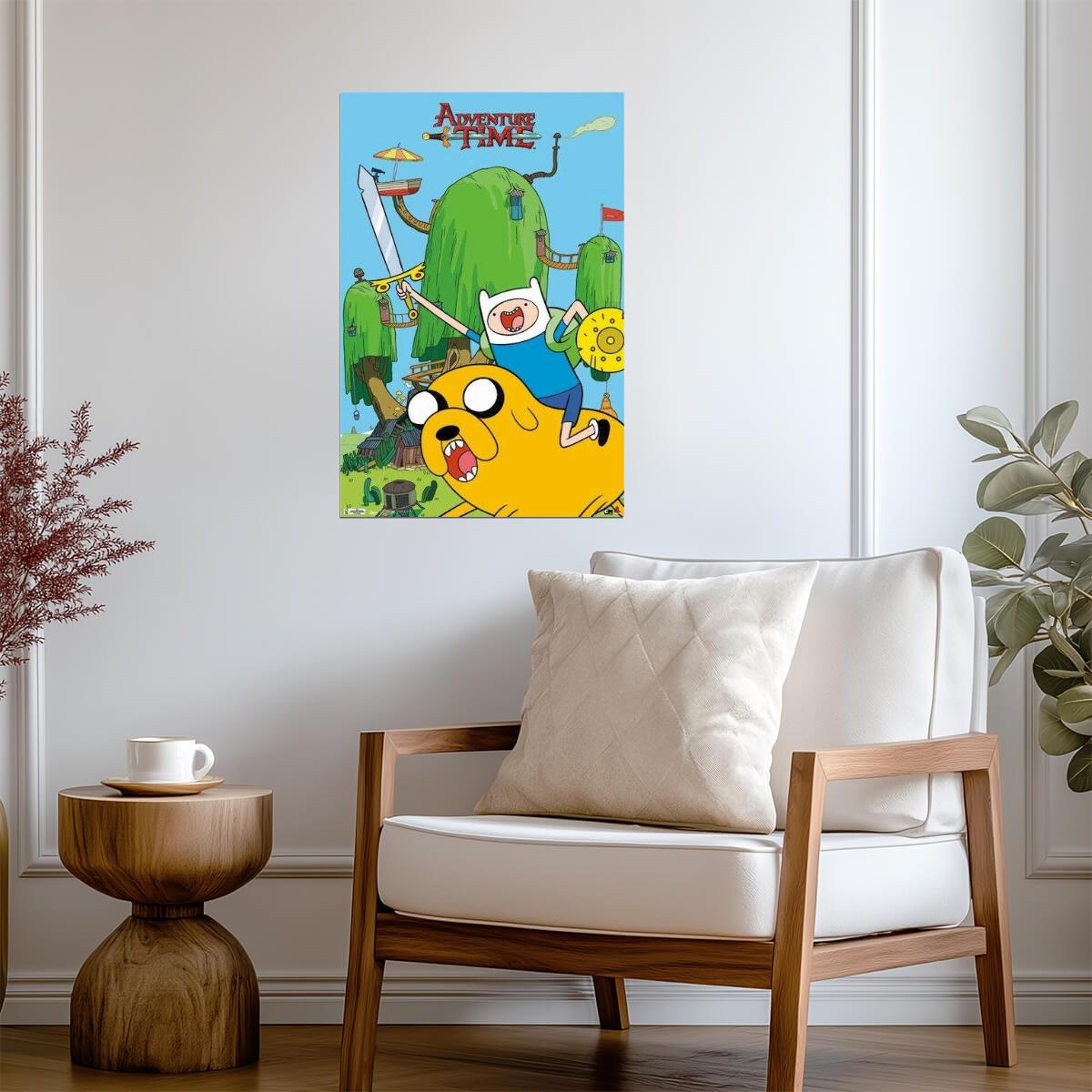Adventure Time | Finn & Jake with Sword & Shield | Cartoon Network Poster - Movies & TV Poster