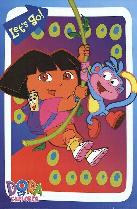 Dora the Explorer | "Let's Go!" Swing Poster | Nickelodeon Kids Cartoon - Movies & TV Poster