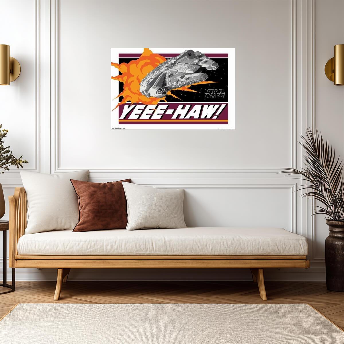 Star Wars Millennium Falcon | "Yee Haw!" Han Solo Quote | Sci-Fi Poster - Movies & TV Poster