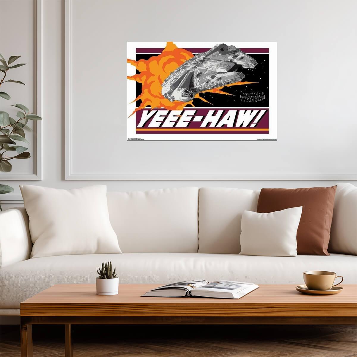 Star Wars Millennium Falcon | "Yee Haw!" Han Solo Quote | Sci-Fi Poster - Movies & TV Poster