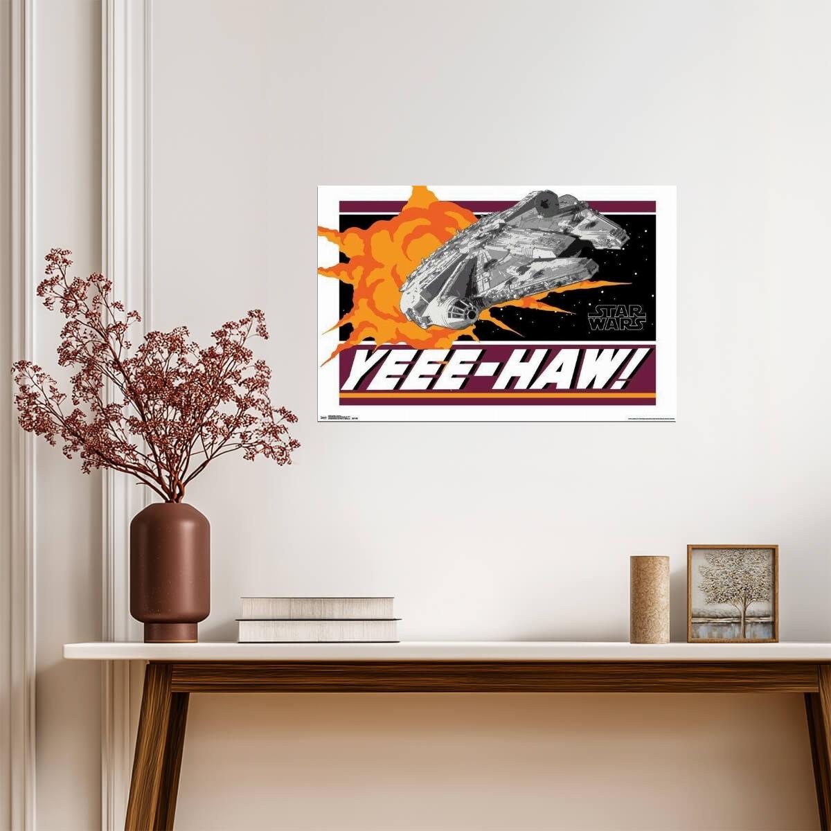 Star Wars Millennium Falcon | "Yee Haw!" Han Solo Quote | Sci-Fi Poster - Movies & TV Poster