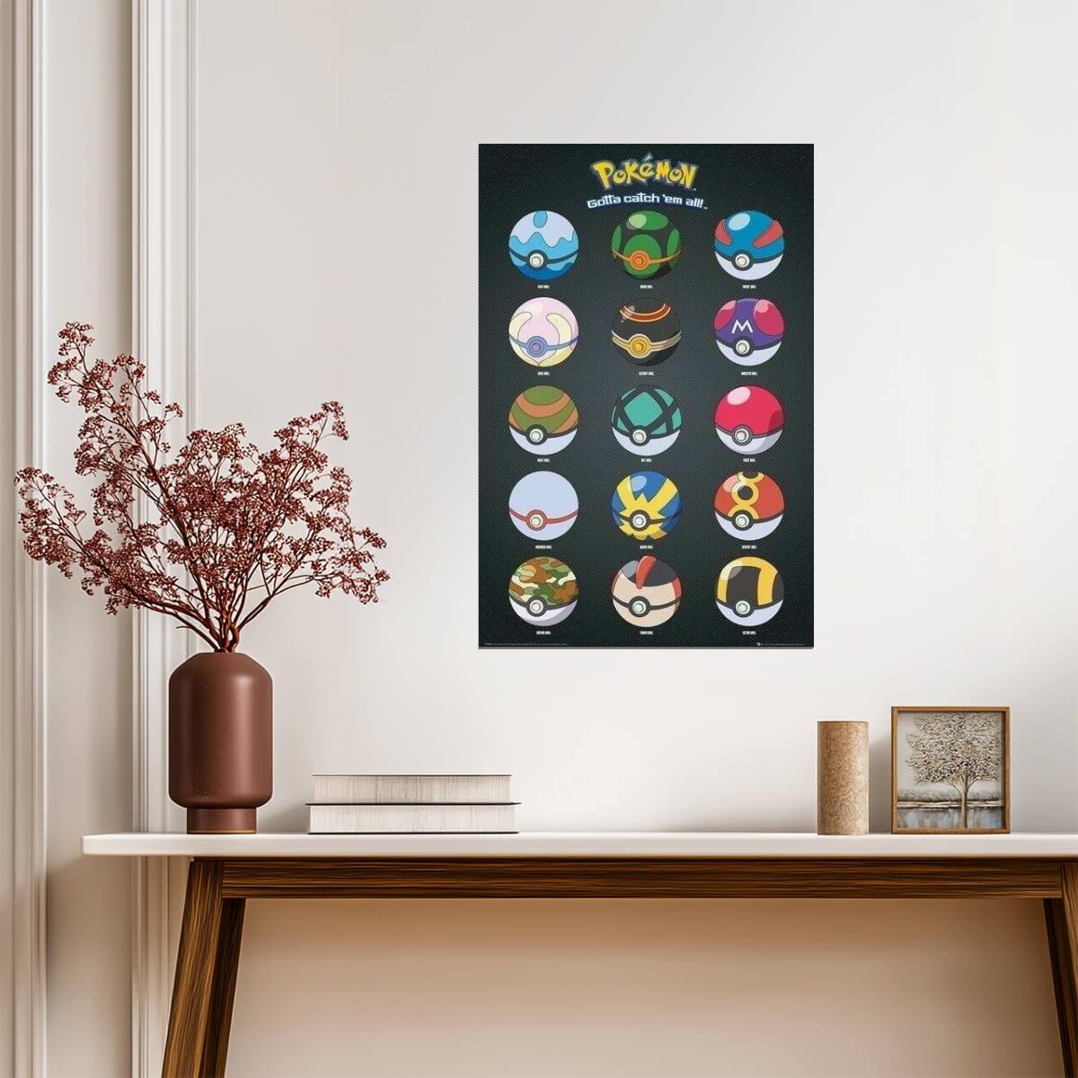Pokémon | "Gotta Catch 'Em All" Pokeballs | Kids Anime Poster - Anime Poster