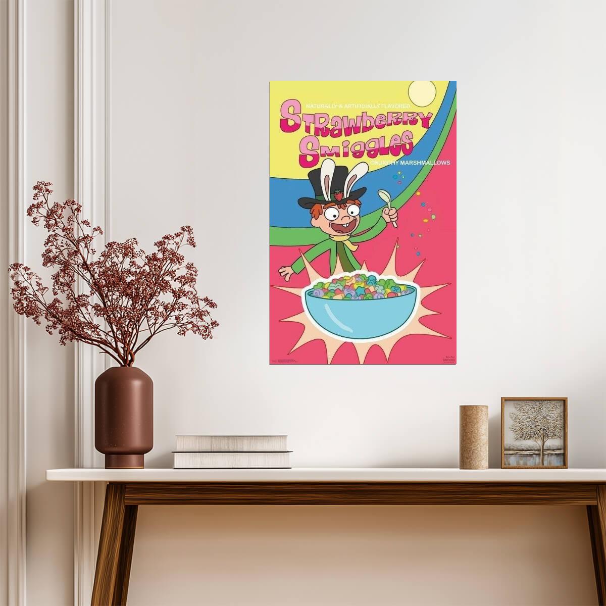 Rick and Morty | Strawberry Smiggles Cereal Box | Adult Swim Cartoon Poster - Movies & TV Poster