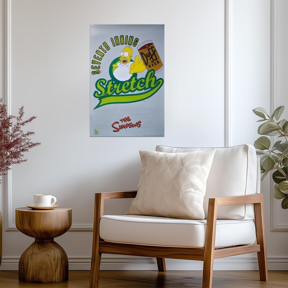 The Simpsons | Homer Simpson's 7th Inning Stretch | Matt Groening Cartoon Poster - Movies & TV Poster