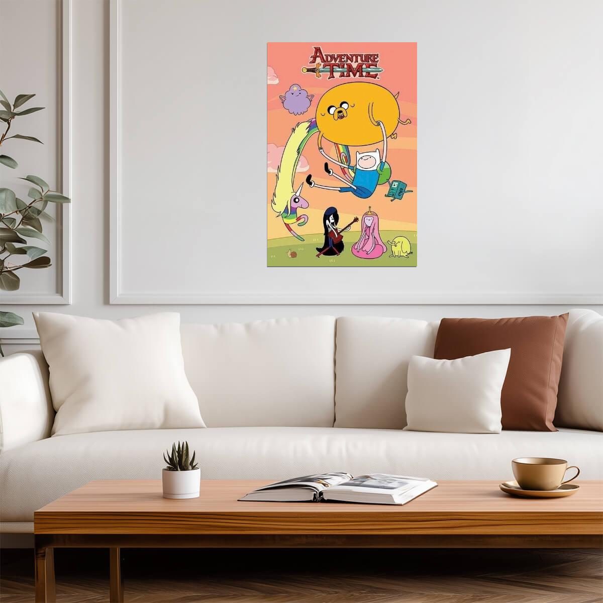 Adventure Time at Sunset | Finn Jake Marceline & BMO | Cartoon Network Poster - Movies & TV Poster