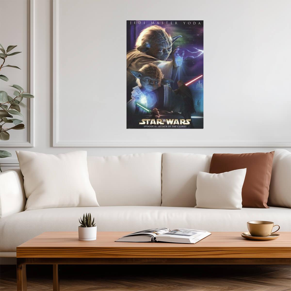Star Wars: Attack of the Clones | Yoda Force Duel | Sci-Fi Movie Poster - Movies & TV Poster
