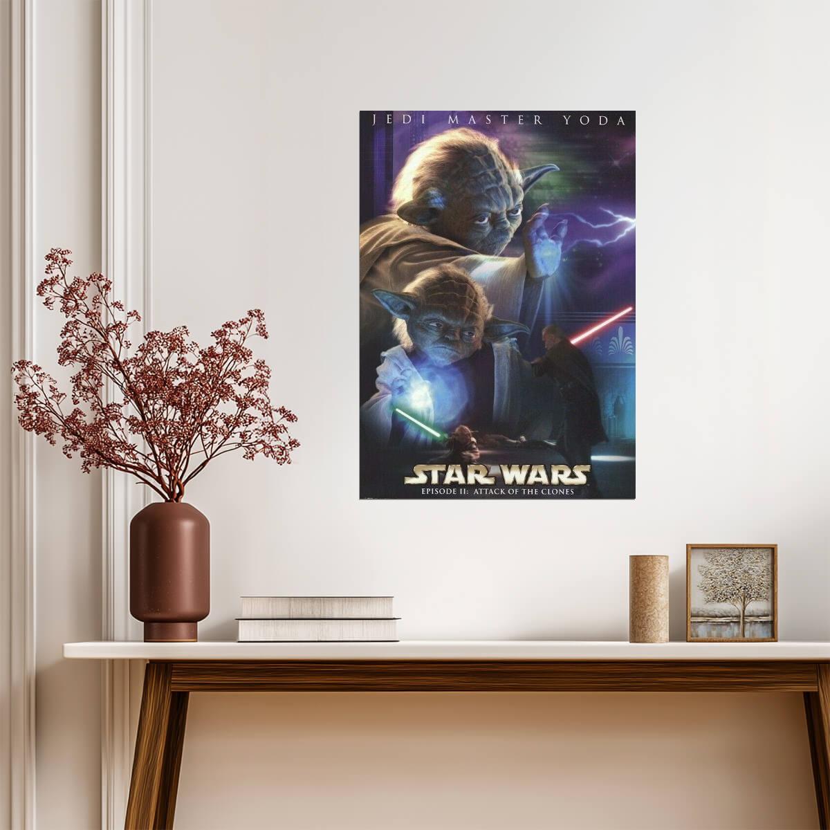Star Wars: Attack of the Clones | Yoda Force Duel | Sci-Fi Movie Poster - Movies & TV Poster