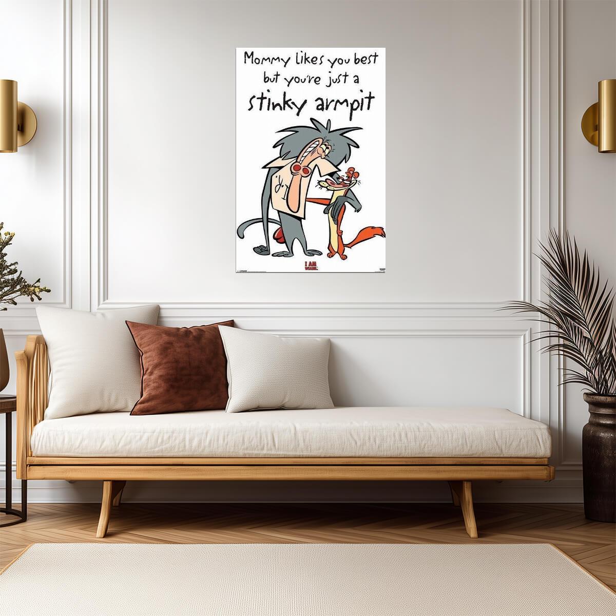 I Am Weasel | I.R. Baboon Stinky Armpit | 90s Cartoon Network Poster - Movies & TV Poster