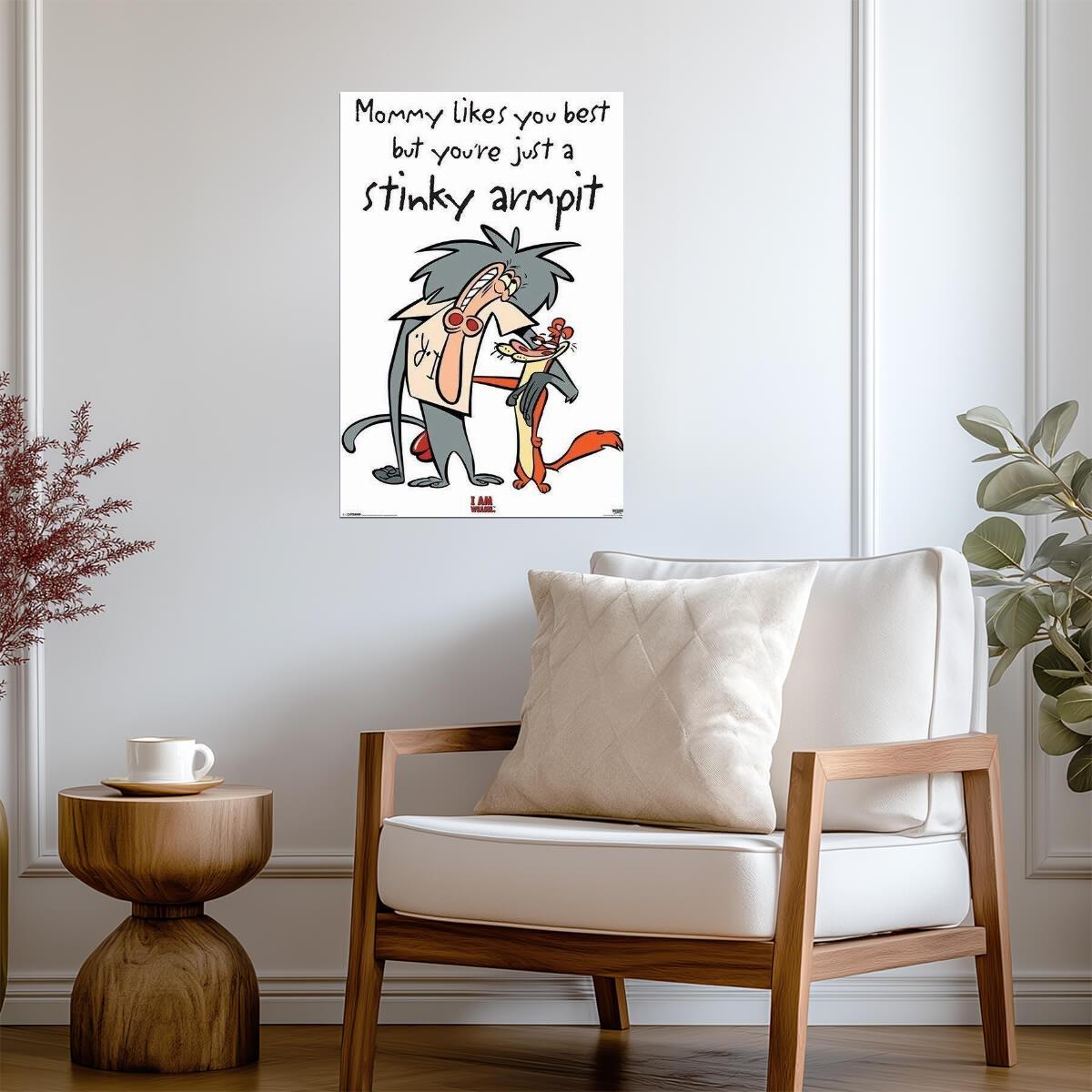 I Am Weasel | I.R. Baboon Stinky Armpit | 90s Cartoon Network Poster - Movies & TV Poster