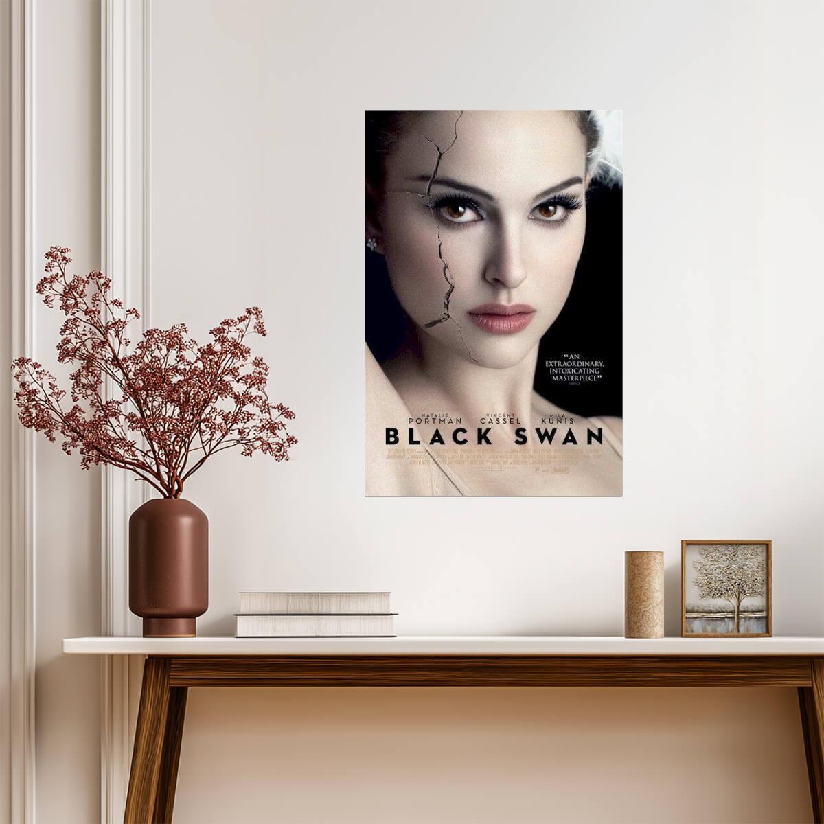 Black Swan | Natalie Portman Cracked Face | Psychological Thriller Poster - Movies & TV Poster