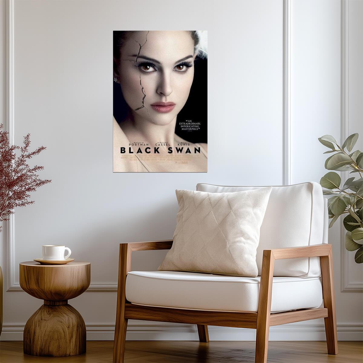 Black Swan | Natalie Portman Cracked Face | Psychological Thriller Poster - Movies & TV Poster