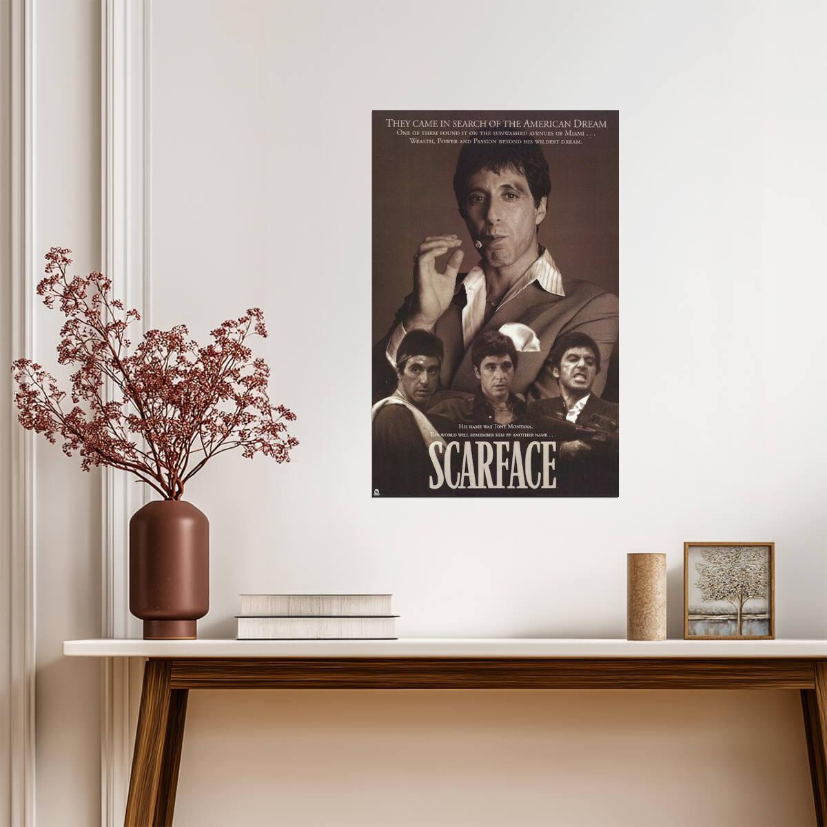 Scarface | Al Pacino as Tony Montana | Brian De Palma Film Poster - Movies & TV Poster