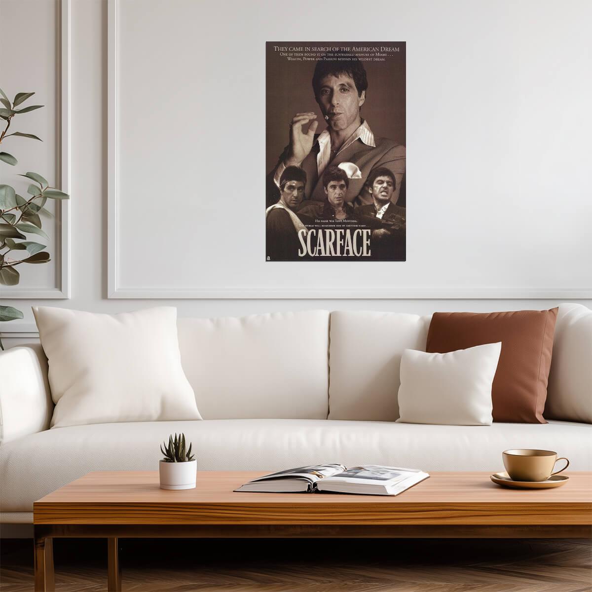 Scarface | Al Pacino as Tony Montana | Brian De Palma Film Poster - Movies & TV Poster