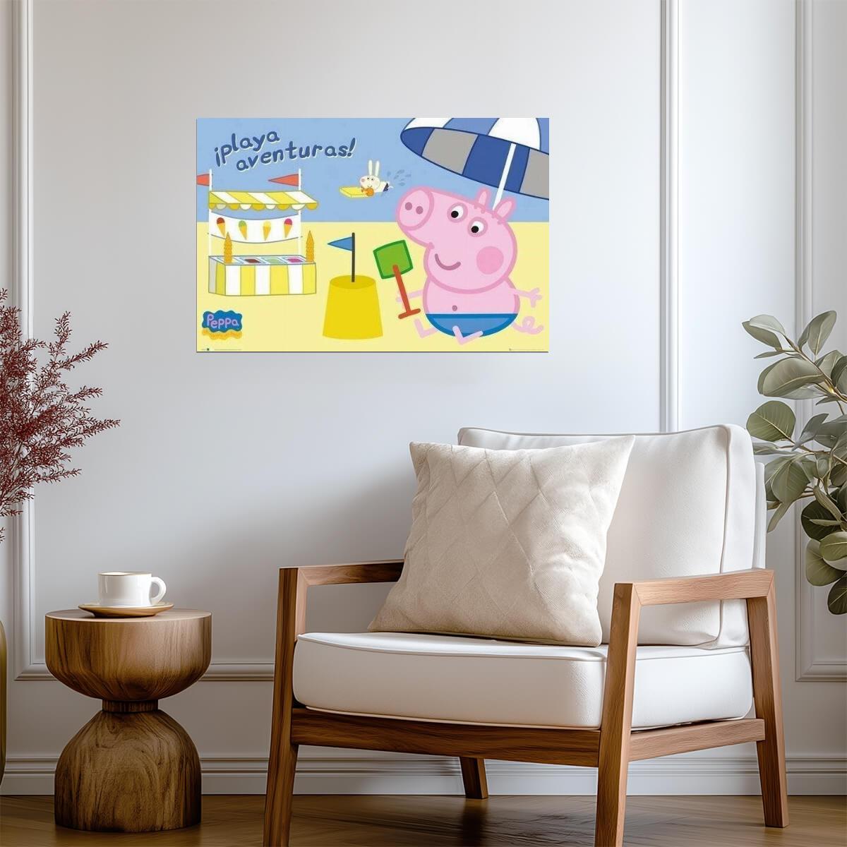 Peppa Pig | "¡Playa Aventuras!" Poster | Kids Cartoon Wall Art - Movies & TV Poster