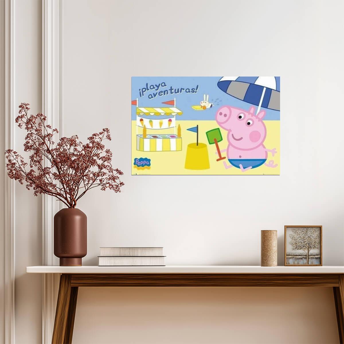 Peppa Pig | "¡Playa Aventuras!" Poster | Kids Cartoon Wall Art - Movies & TV Poster