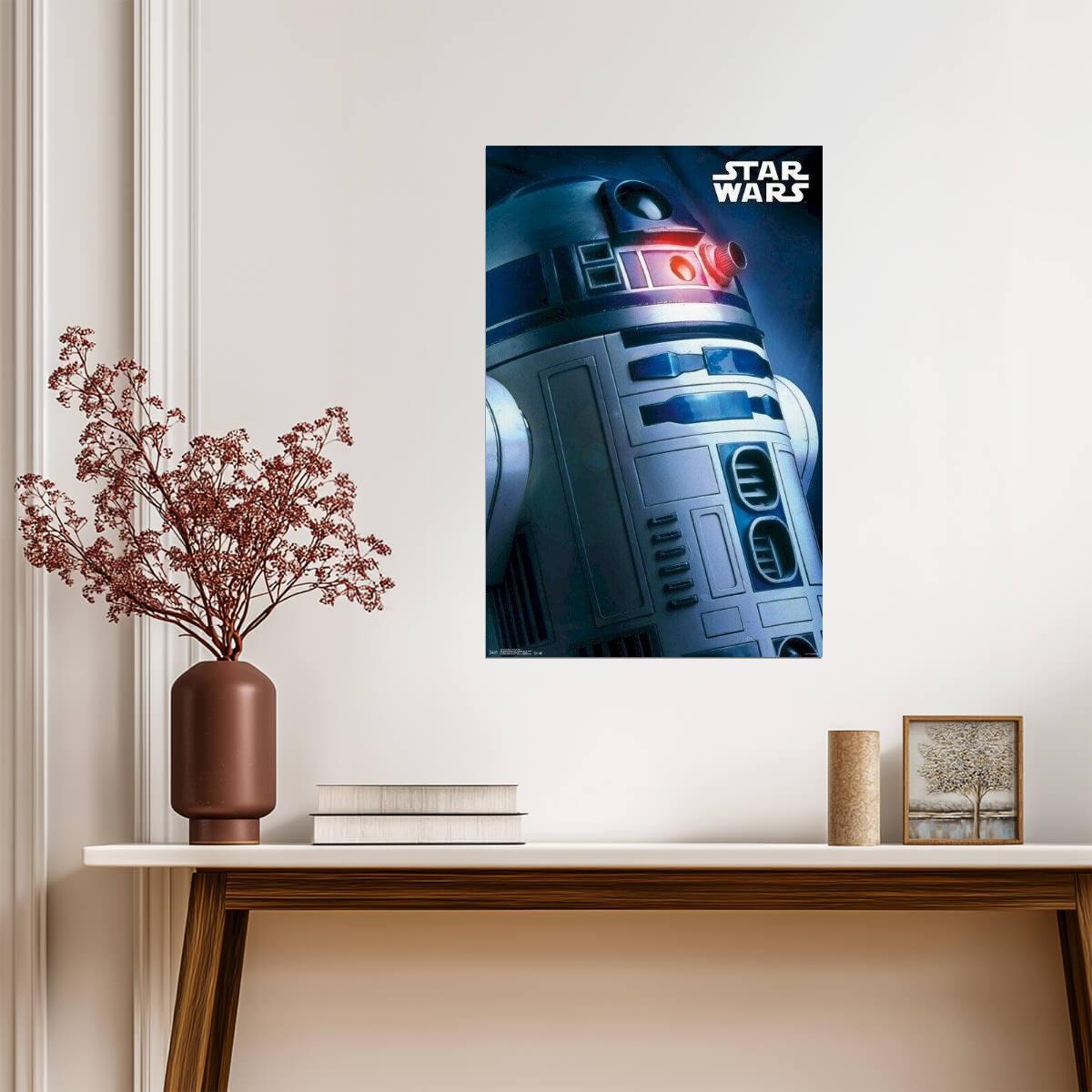 Star Wars | R2-D2 Astromech Droid Portrait | Kenny Baker Tribute Poster - Movies & TV Poster