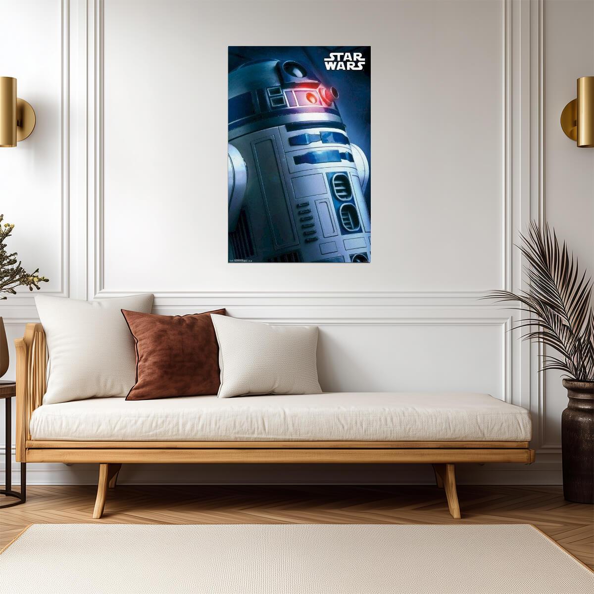 Star Wars | R2-D2 Astromech Droid Portrait | Kenny Baker Tribute Poster - Movies & TV Poster