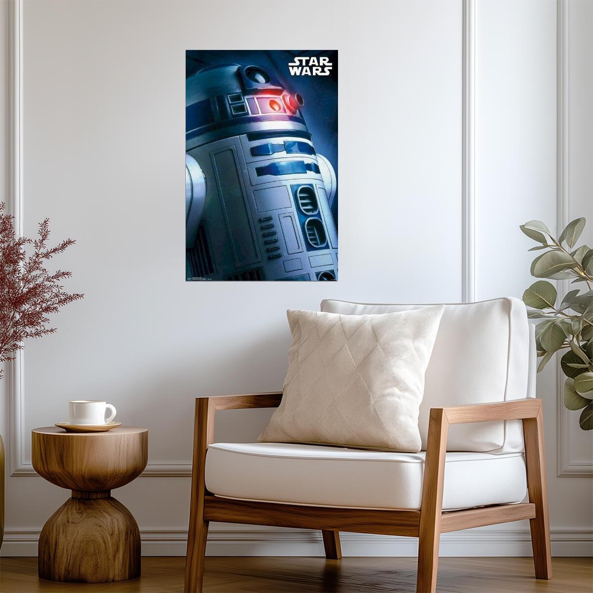Star Wars | R2-D2 Astromech Droid Portrait | Kenny Baker Tribute Poster - Movies & TV Poster