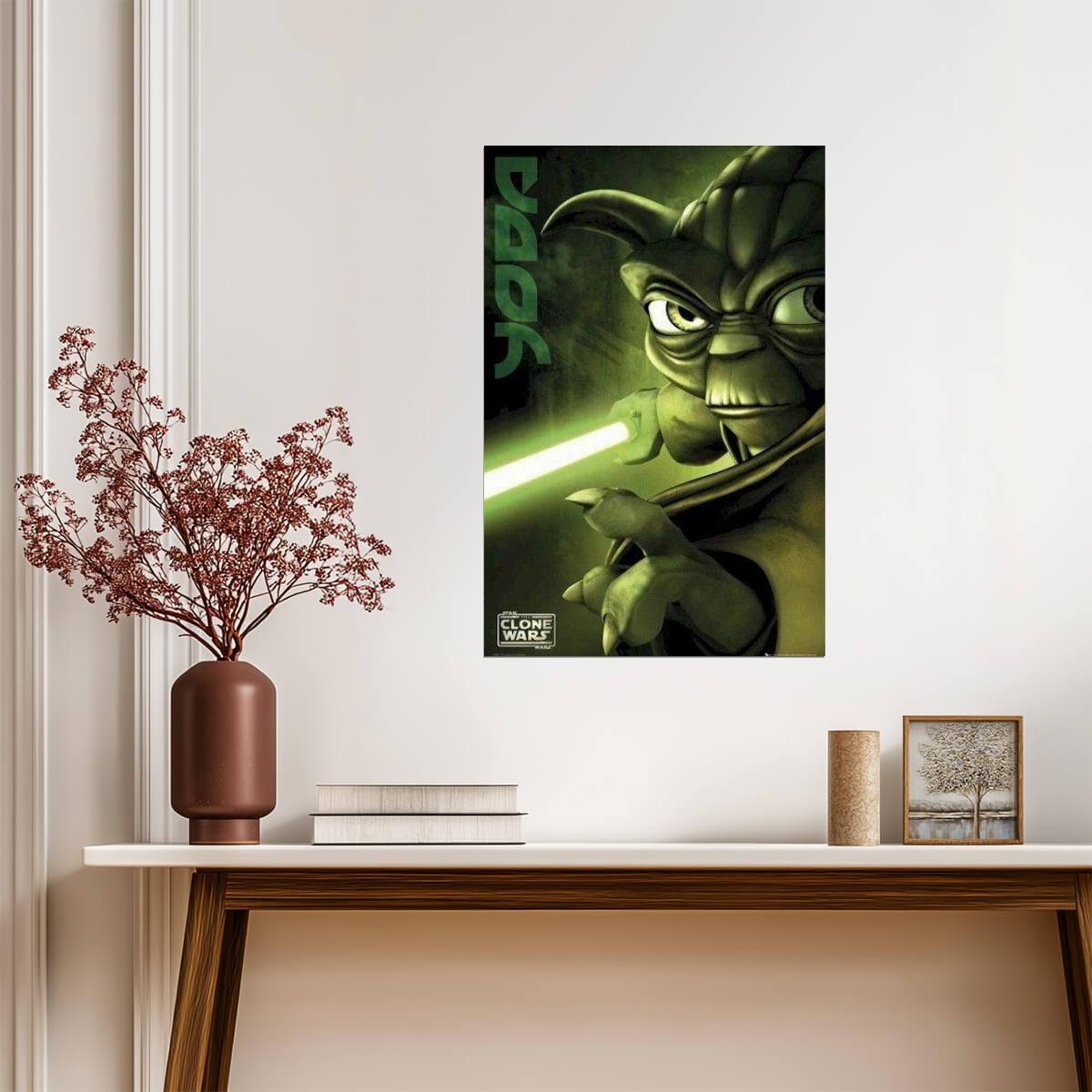 Star Wars: The Clone Wars | Yoda Portrait Poster | Animated Series Art - Movies & TV Poster